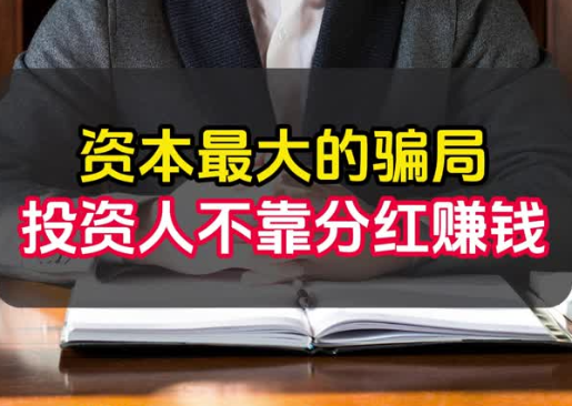 资本的最大骗局，投资人根本不靠分红赚钱，币圈也是一样，细思极恐。。